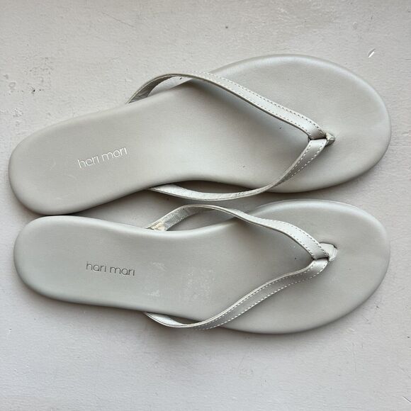 Hari Mari Cloud Light Taupe Gray Toe Post Thong Flip Flop Sandal Women’s 10 - Picture 12 of 16